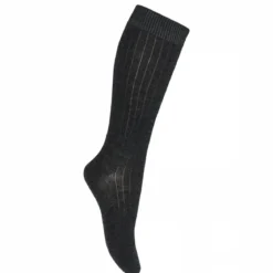 Wool rib knee socks